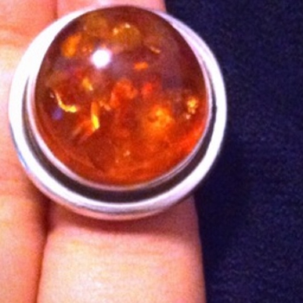 Genuine amber ring